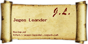 Jeges Leander névjegykártya